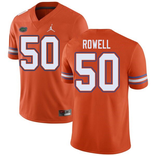 Jordan Brand Men #50 Tanner Rowell Florida Gators College Football Jerseys Orange